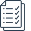 Icon of a clipboard with a checklist, featuring checked boxes.